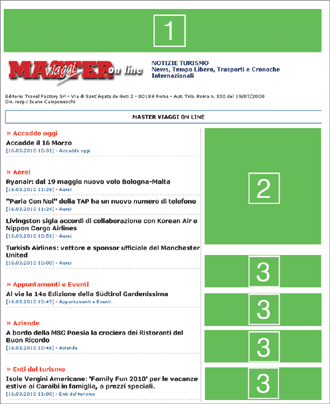 Spazi pubblicitari disponibili sulla Newsletter di Master Viaggi
